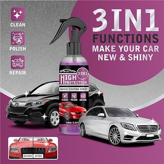 Premium 3 IN 1 Quick High Protection Car Coating Spray (Buy 1 Get 1 Free)